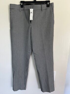 Ann Taylor Black & White Gingham Ankle Pants